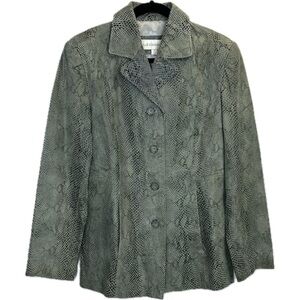 NWT Genuine Leather Snake Pattern Jacket by Liz Claiborne  Size M